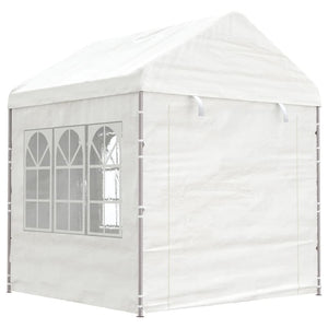 Gazebo con Tetto Bianco 8,92x2,28x2,69 m in Polietilene 3155480