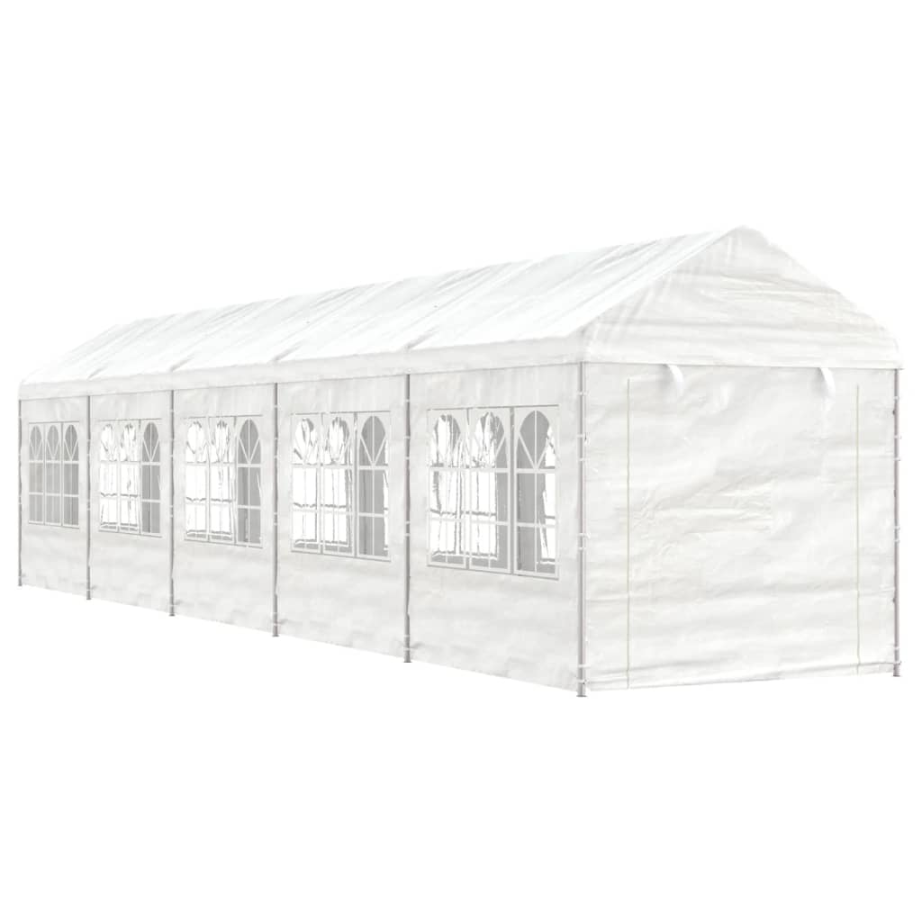 Gazebo con Tetto Bianco 11,15x2,28x2,69 m in Polietilenecod mxl 124297