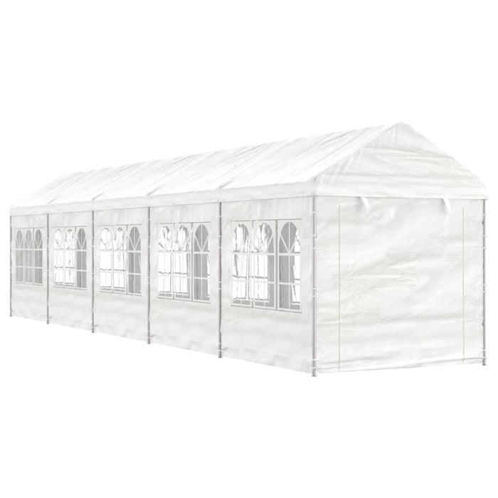 Gazebo con Tetto Bianco 11,15x2,28x2,69 m in Polietilenecod mxl 124297