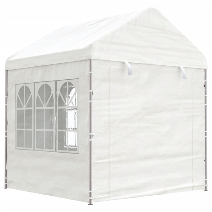 Gazebo con Tetto Bianco 11,15x2,28x2,69 m in Polietilenecod mxl 124297