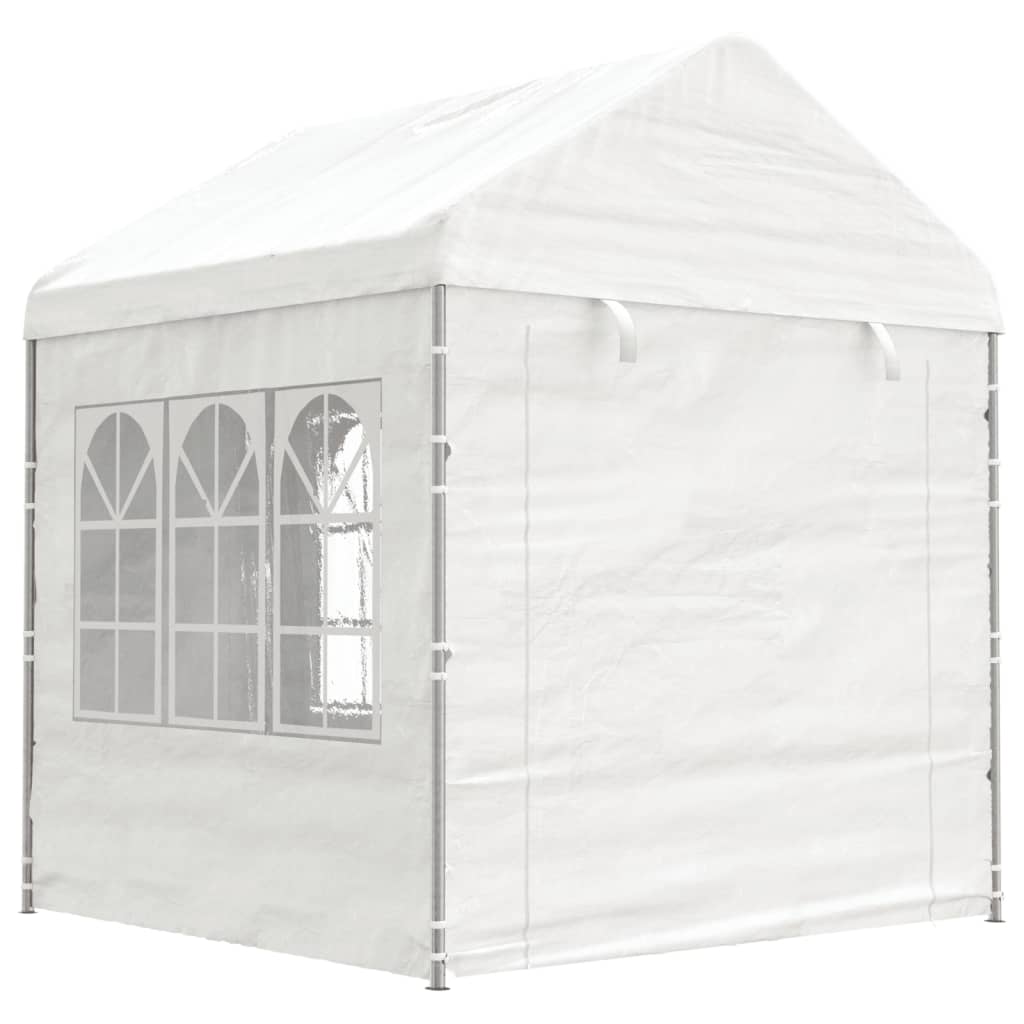 Gazebo con Tetto Bianco 13,38x2,28x2,69 m in Polietilene 3155482