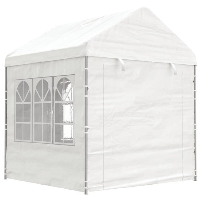 Gazebo con Tetto Bianco 13,38x2,28x2,69 m in Polietilene 3155482