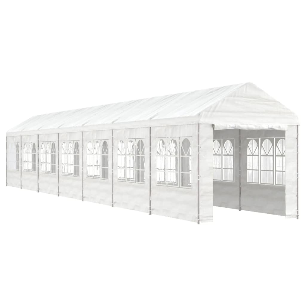 Gazebo con Tetto Bianco 15,61x2,28x2,69 m in Polietilenecod mxl 124281