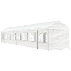 Gazebo con Tetto Bianco 17,84x2,28x2,69 m in Polietilene 3155484