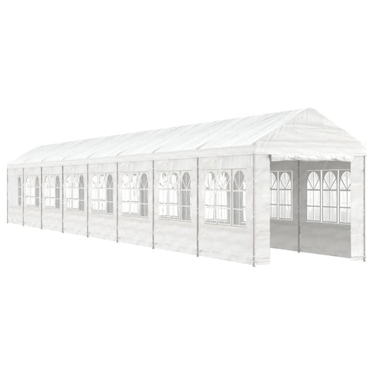 Gazebo con Tetto Bianco 17,84x2,28x2,69 m in Polietilenecod mxl 100348