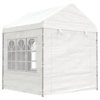 Gazebo con Tetto Bianco 17,84x2,28x2,69 m in Polietilene 3155484