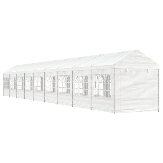 Gazebo con Tetto Bianco 20,07x2,28x2,69 m in Polietilenecod mxl 76365