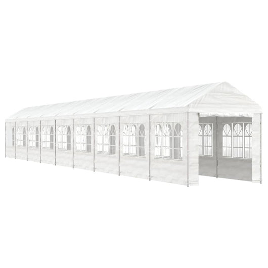 Gazebo con Tetto Bianco 20,07x2,28x2,69 m in Polietilenecod mxl 76365