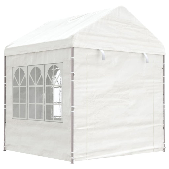 Gazebo con Tetto Bianco 20,07x2,28x2,69 m in Polietilenecod mxl 76365