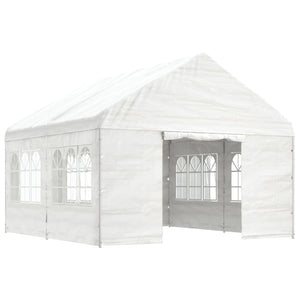 Gazebo con Tetto Bianco 4,46x4,08x3,22 m in Polietilene 3155486