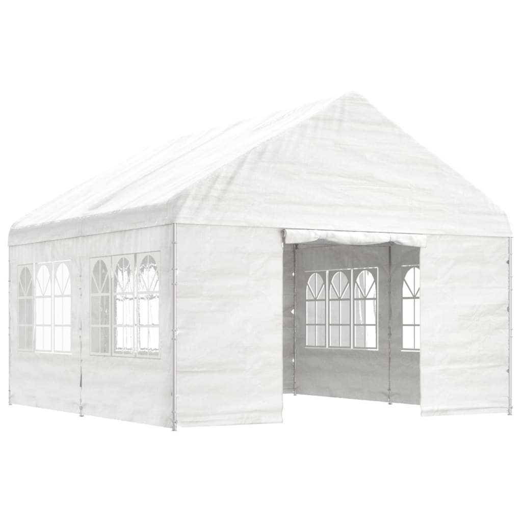 Gazebo con Tetto Bianco 4,46x4,08x3,22 m in Polietilenecod mxl 100303