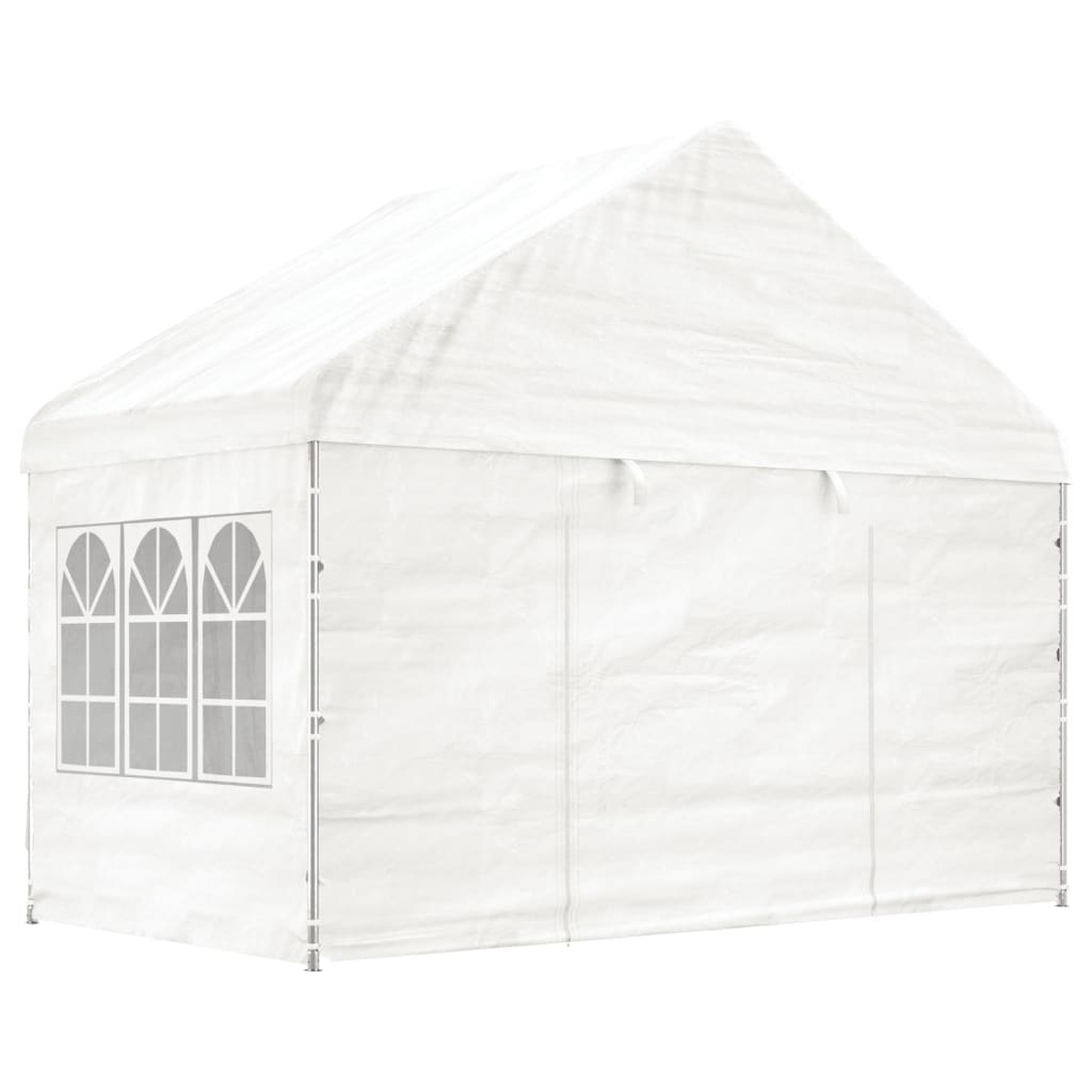 Gazebo con Tetto Bianco 4,46x4,08x3,22 m in Polietilene 3155486