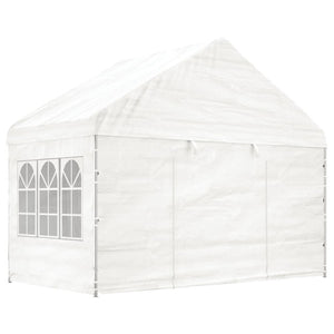 Gazebo con Tetto Bianco 4,46x4,08x3,22 m in Polietilene 3155486