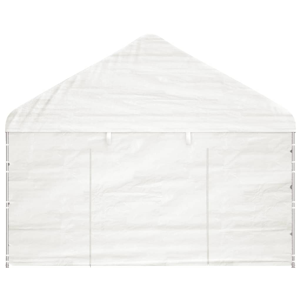 Gazebo con Tetto Bianco 4,46x4,08x3,22 m in Polietilene 3155486