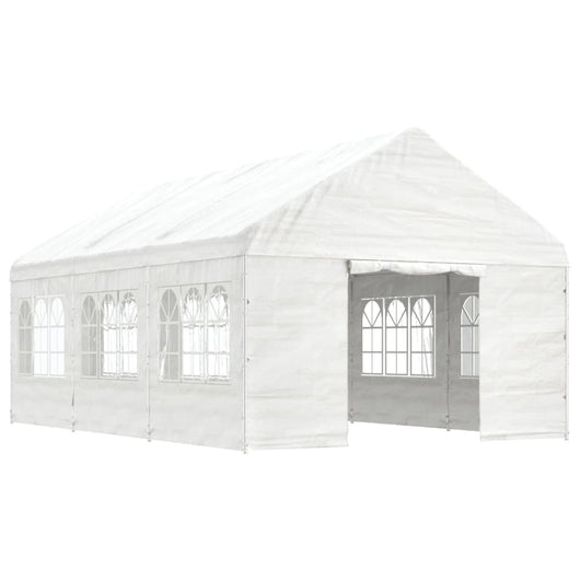 Gazebo con Tetto Bianco 6,69x4,08x3,22 m in Polietilene 3155487