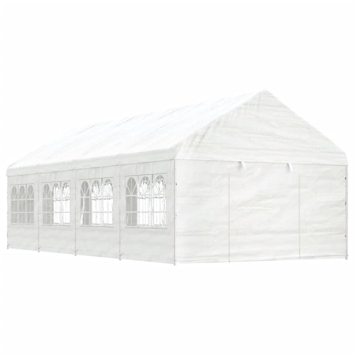 Gazebo con Tetto Bianco 8,92x4,08x3,22 m in Polietilenecod mxl 125161