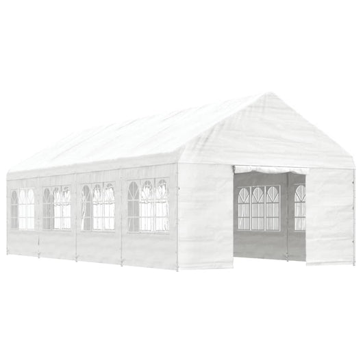 Gazebo con Tetto Bianco 8,92x4,08x3,22 m in Polietilenecod mxl 125161