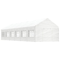 Gazebo con Tetto Bianco 13,38x4,08x3,22 m in Polietilenecod mxl 100354