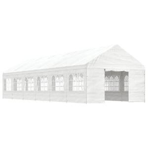 Gazebo con Tetto Bianco 13,38x4,08x3,22 m in Polietilenecod mxl 100354