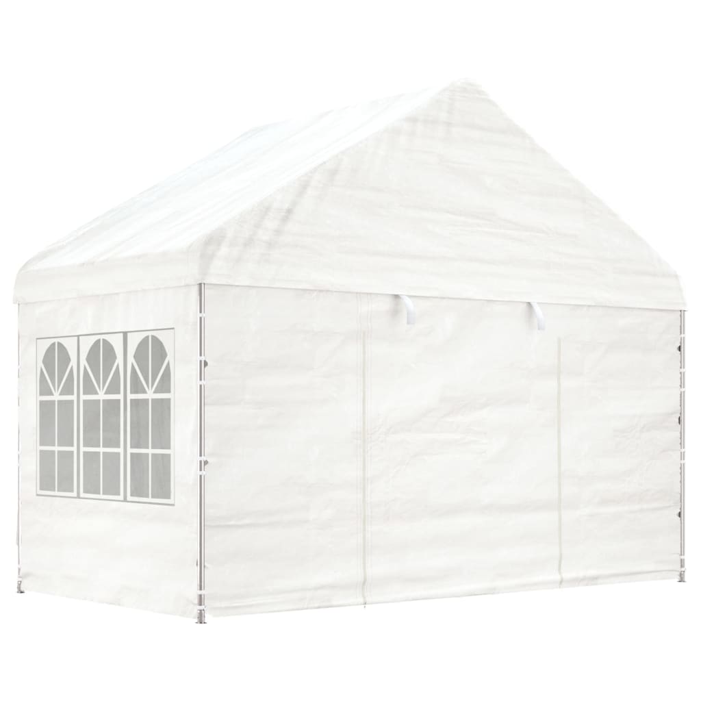 Gazebo con Tetto Bianco 13,38x4,08x3,22 m in Polietilenecod mxl 100354