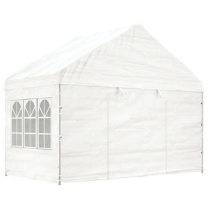 Gazebo con Tetto Bianco 13,38x4,08x3,22 m in Polietilenecod mxl 100354