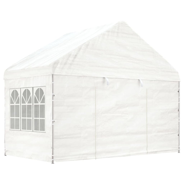 Gazebo con Tetto Bianco 13,38x4,08x3,22 m in Polietilenecod mxl 100354