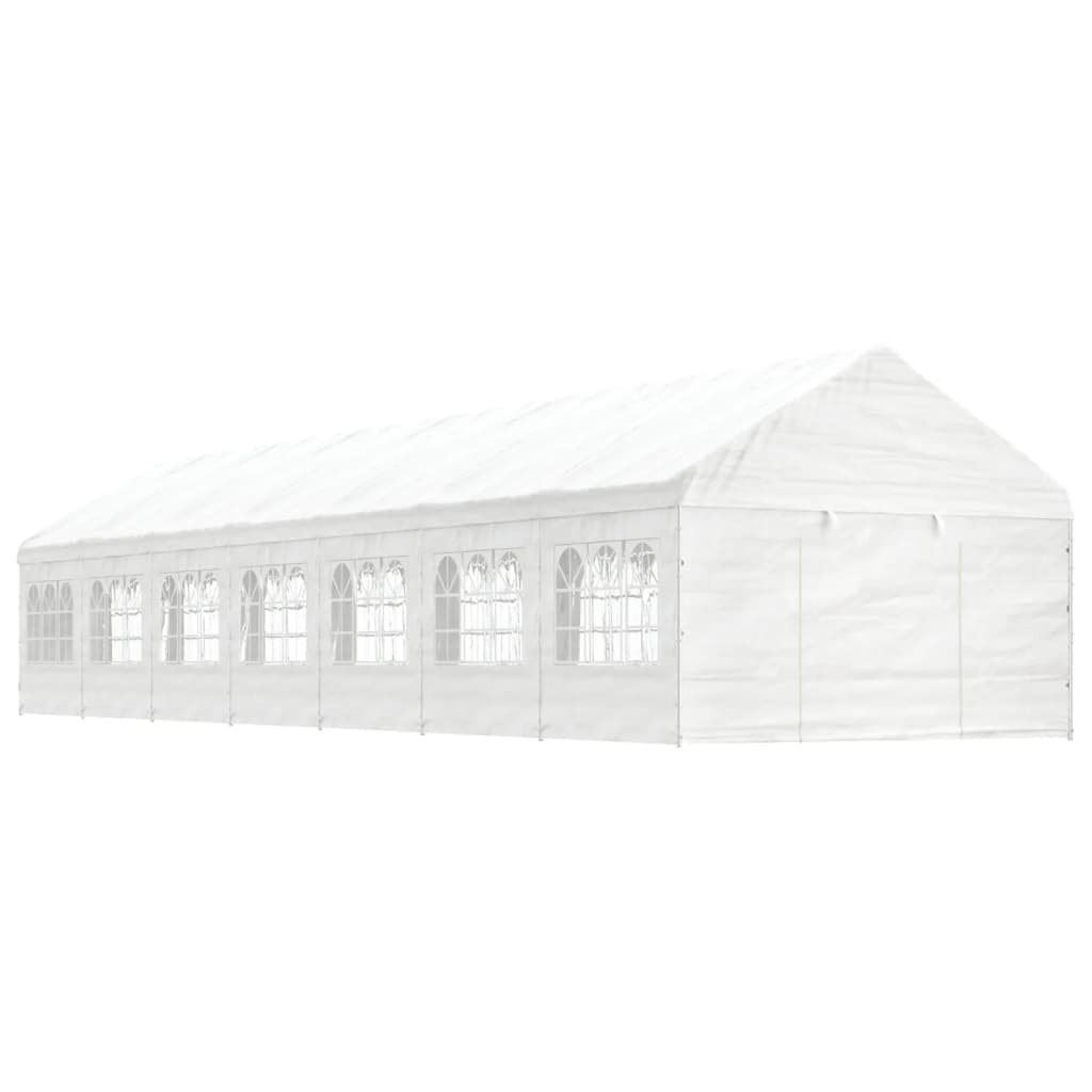 Gazebo con Tetto Bianco 15,61x4,08x3,22 m in Polietilenecod mxl 76362