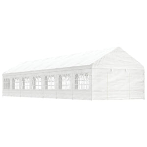 Gazebo con Tetto Bianco 15,61x4,08x3,22 m in Polietilenecod mxl 76362