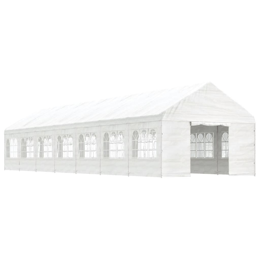 Gazebo con Tetto Bianco 15,61x4,08x3,22 m in Polietilenecod mxl 76362