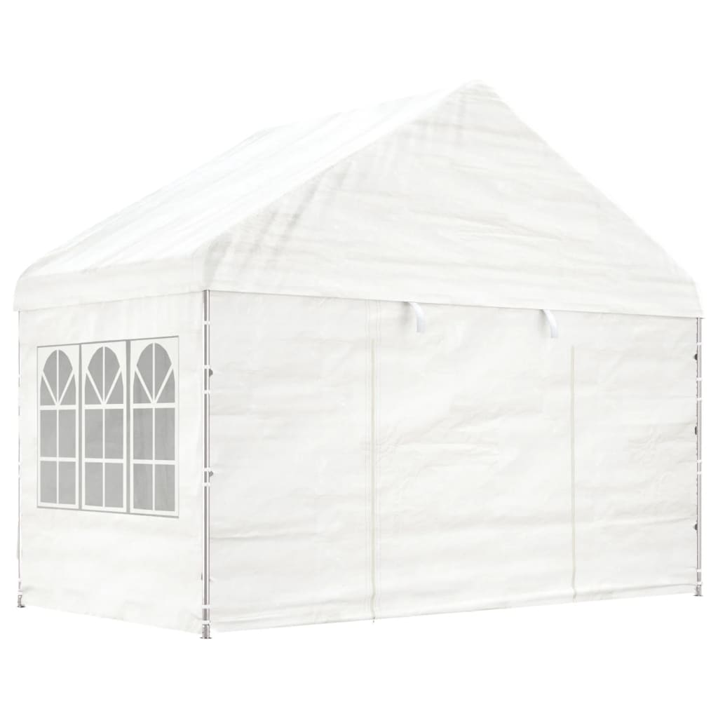 Gazebo con Tetto Bianco 15,61x4,08x3,22 m in Polietilenecod mxl 76362