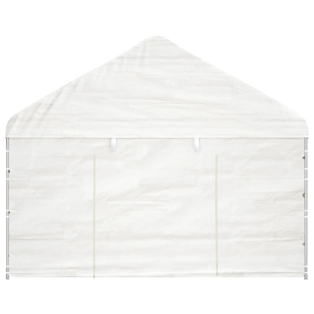 Gazebo con Tetto Bianco 15,61x4,08x3,22 m in Polietilene 3155491