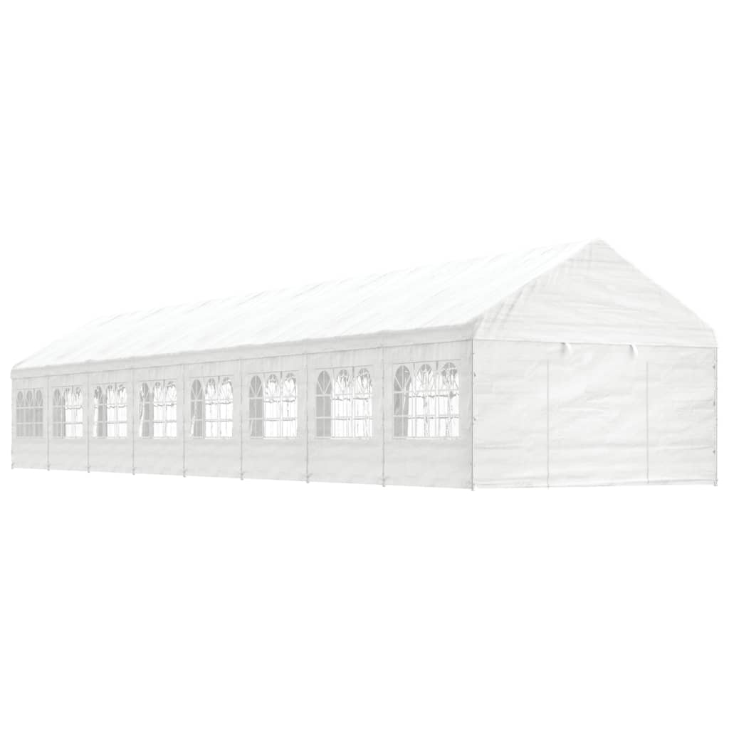 Gazebo con Tetto Bianco 17,84x4,08x3,22 m in Polietilenecod mxl 100335