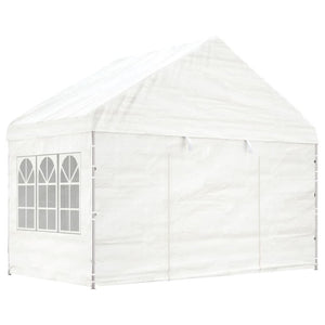 Gazebo con Tetto Bianco 17,84x4,08x3,22 m in Polietilenecod mxl 100335