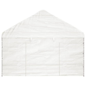 Gazebo con Tetto Bianco 20,07x4,08x3,22 m in Polietilene 3155493