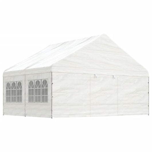 Gazebo con Tetto Bianco 4,46x5,88x3,75 m in Polietilene 3155494