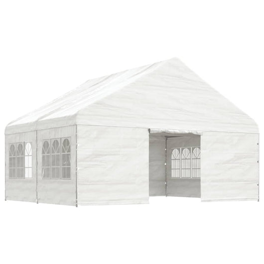 Gazebo con Tetto Bianco 4,46x5,88x3,75 m in Polietilene 3155494