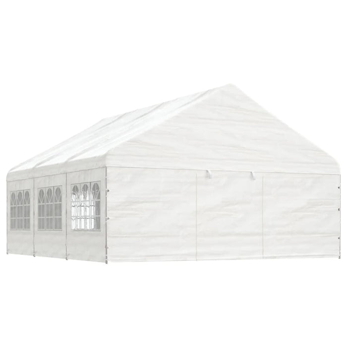 Gazebo con Tetto Bianco 6,69x5,88x3,75 m in Polietilenecod mxl 124276