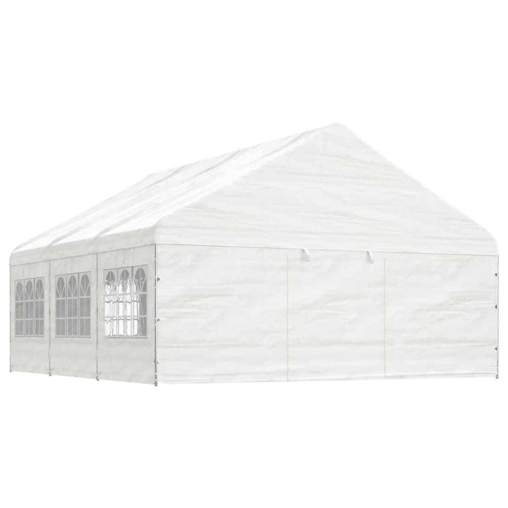 Gazebo con Tetto Bianco 6,69x5,88x3,75 m in Polietilene 3155495