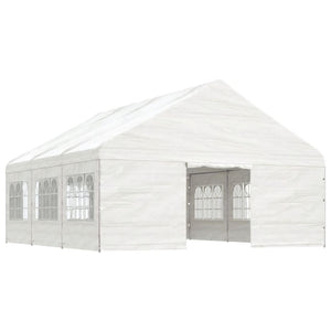 Gazebo con Tetto Bianco 6,69x5,88x3,75 m in Polietilenecod mxl 124276