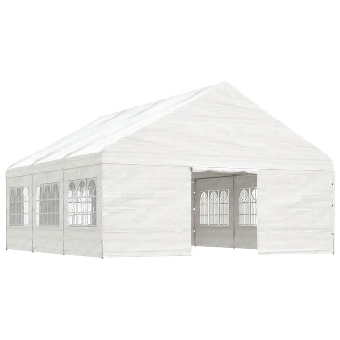 Gazebo con Tetto Bianco 6,69x5,88x3,75 m in Polietilene 3155495