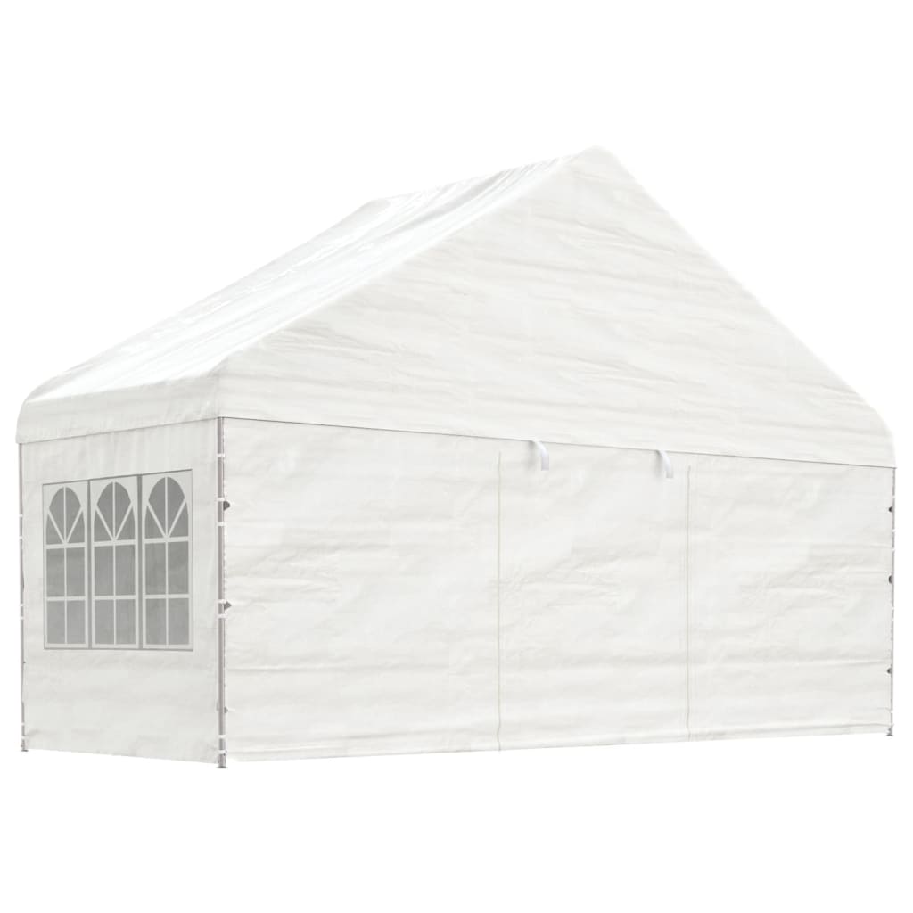 Gazebo con Tetto Bianco 6,69x5,88x3,75 m in Polietilenecod mxl 124276