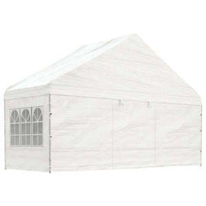 Gazebo con Tetto Bianco 6,69x5,88x3,75 m in Polietilenecod mxl 124276