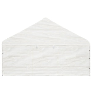 Gazebo con Tetto Bianco 6,69x5,88x3,75 m in Polietilene 3155495