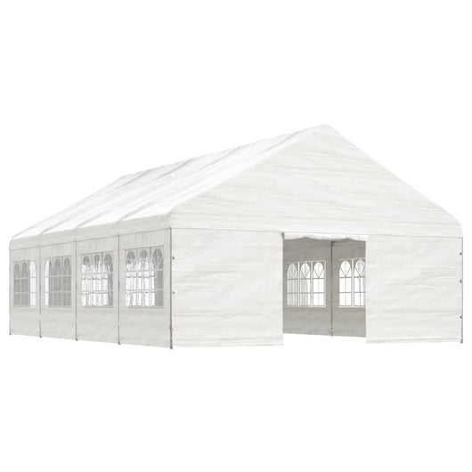 Gazebo con Tetto Bianco 8,92x5,88x3,75 m in Polietilene 3155496