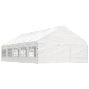 Gazebo con Tetto Bianco 11,15x5,88x3,75 m in Polietilenecod mxl 124311