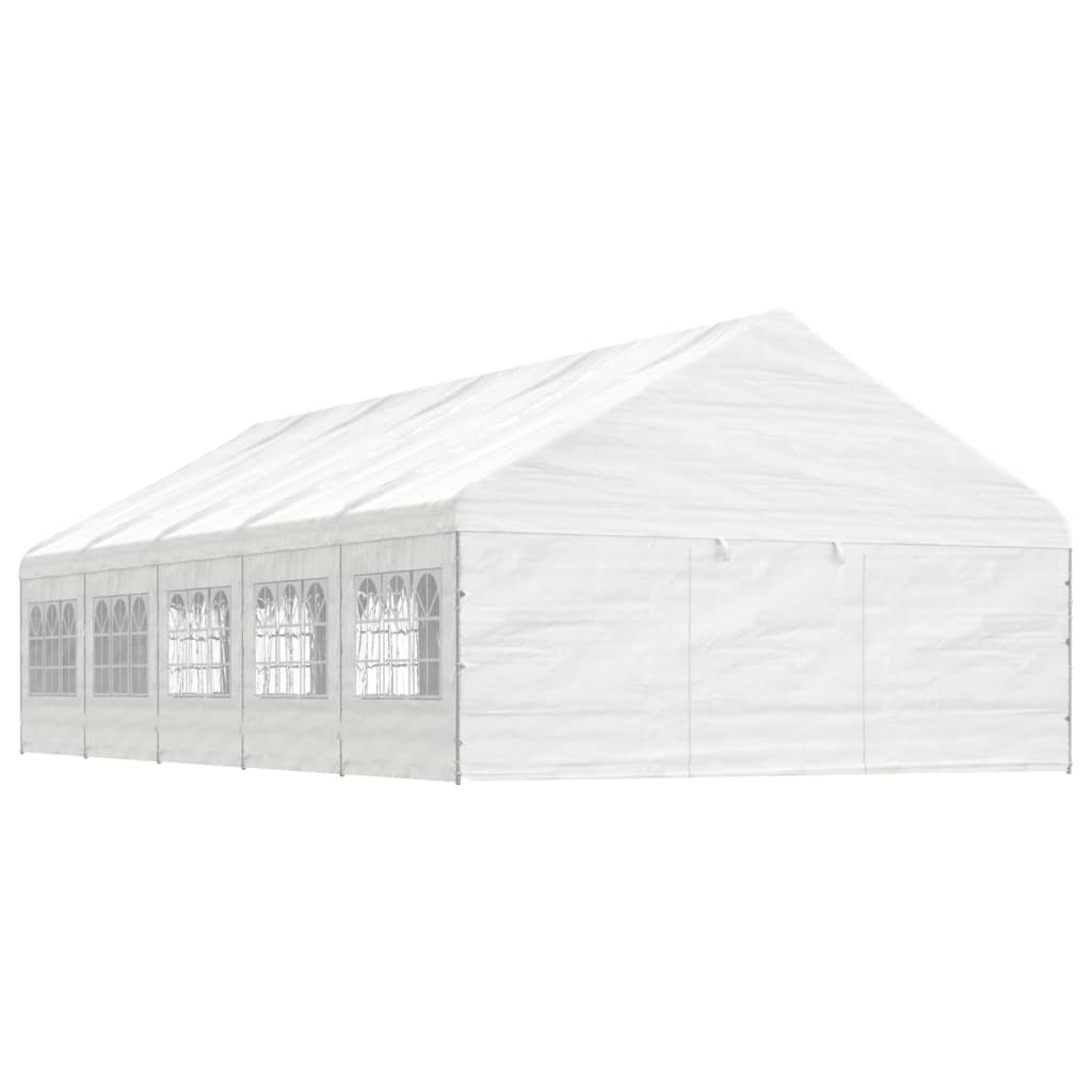 Gazebo con Tetto Bianco 11,15x5,88x3,75 m in Polietilene 3155497