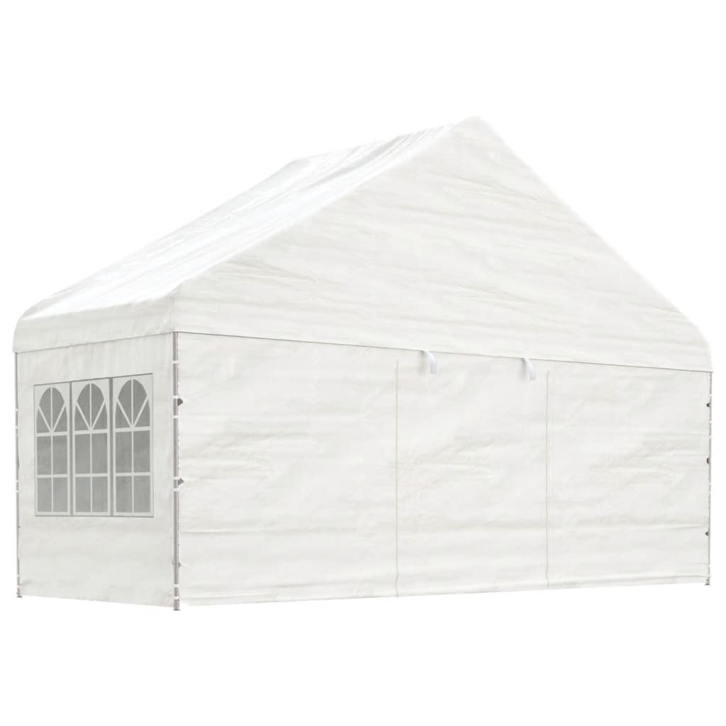 Gazebo con Tetto Bianco 11,15x5,88x3,75 m in Polietilenecod mxl 124311