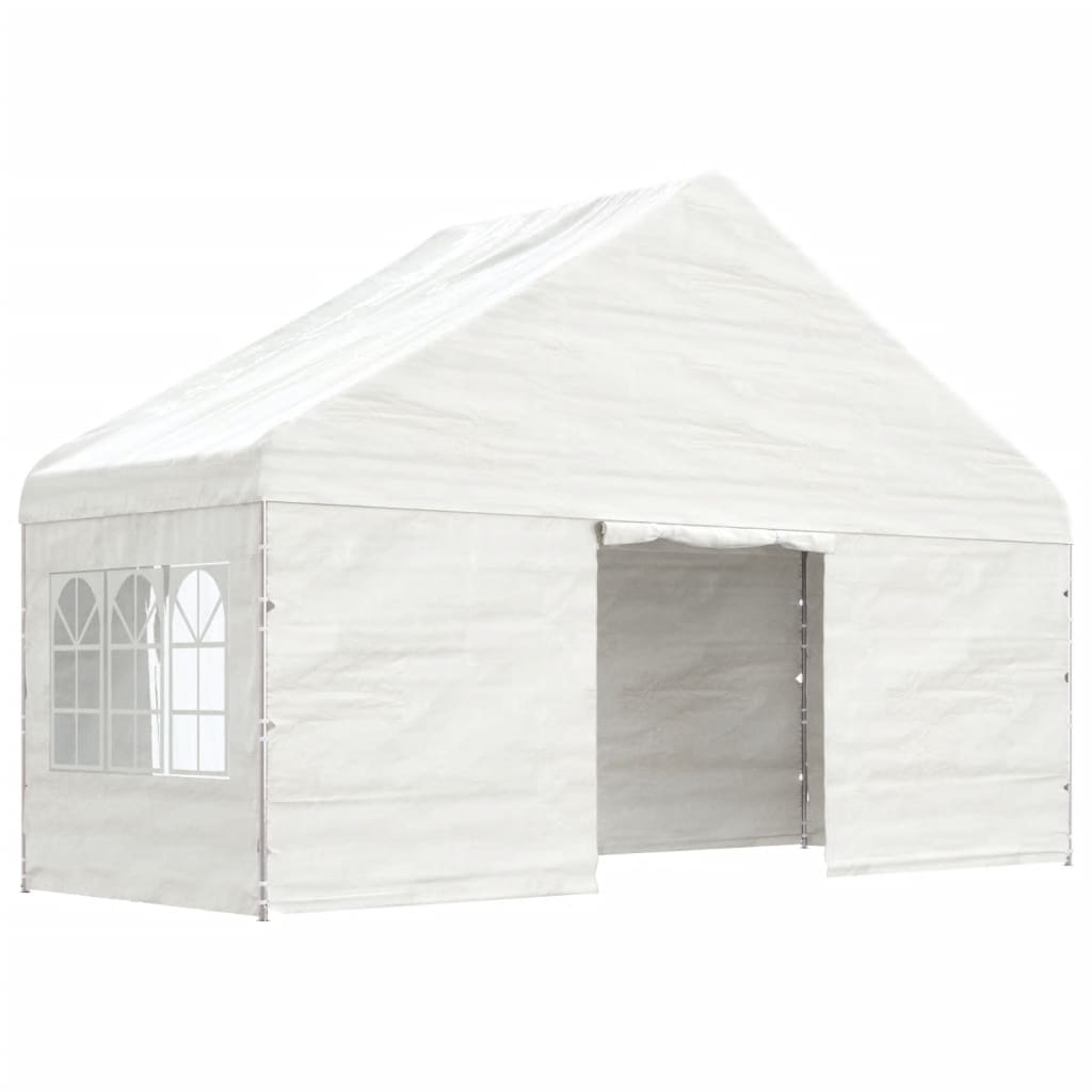 Gazebo con Tetto Bianco 11,15x5,88x3,75 m in Polietilene 3155497