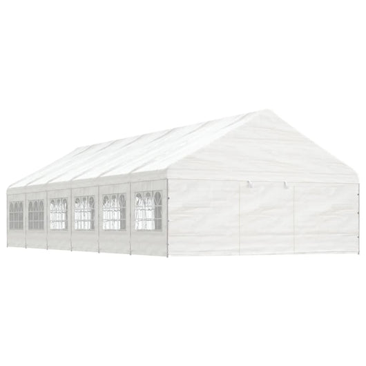 Gazebo con Tetto Bianco 13,38x5,88x3,75 m in Polietilenecod mxl 80229