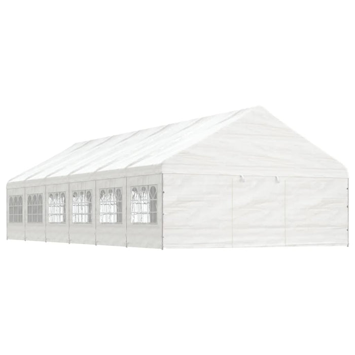 Gazebo con Tetto Bianco 13,38x5,88x3,75 m in Polietilenecod mxl 80229